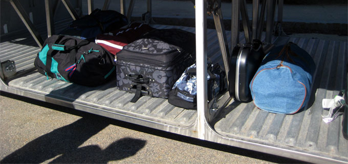 luggage storage on bus